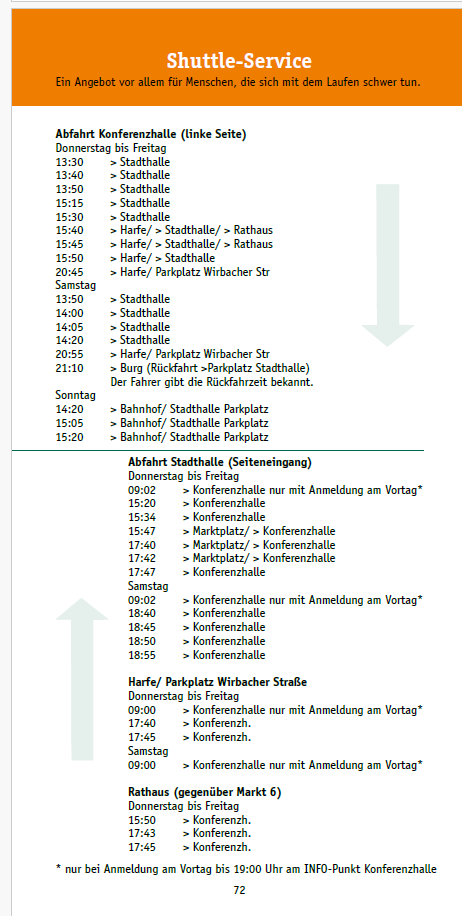 Shuttle-Service-Fahrplan Allianzkonferenz 2024